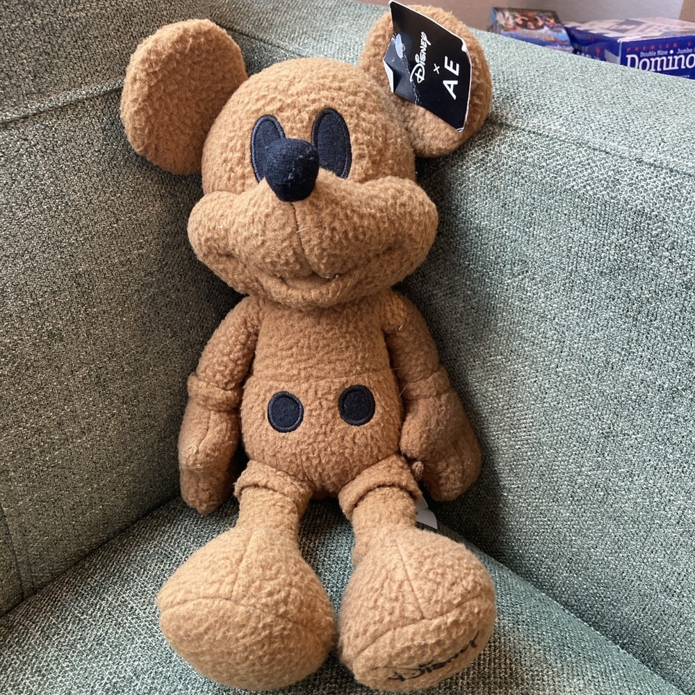Disney x AE Mickey Mouse‎ Brown Fleece American Eagle Special Edition Plush 12"